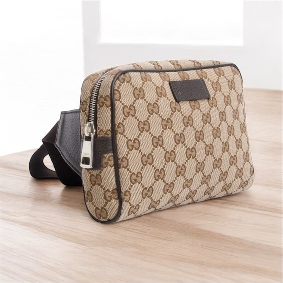 BNWT Gucci Tan and Brown Monogram Waist Bag - Picture 1 of 16